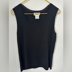 Vintage Talbots Petites Black Sleeveless Elegant Knit Stretch Top Women’s Sz MP
